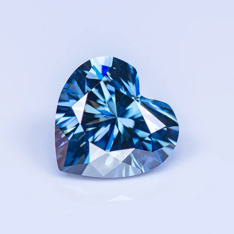 

Moissanite Diamond Royal Blue Color Heart Cut VVS1 for Gemstone Jewels Material for Pendants and Earrings WIith GRA Certificate