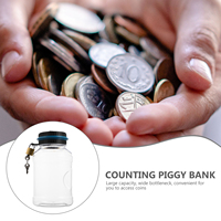Digital Piggy Bank LCD Screen Coin Saving Pot Transparent Storage Box Electronic Safe with Lock Kids Money Counter for Adults