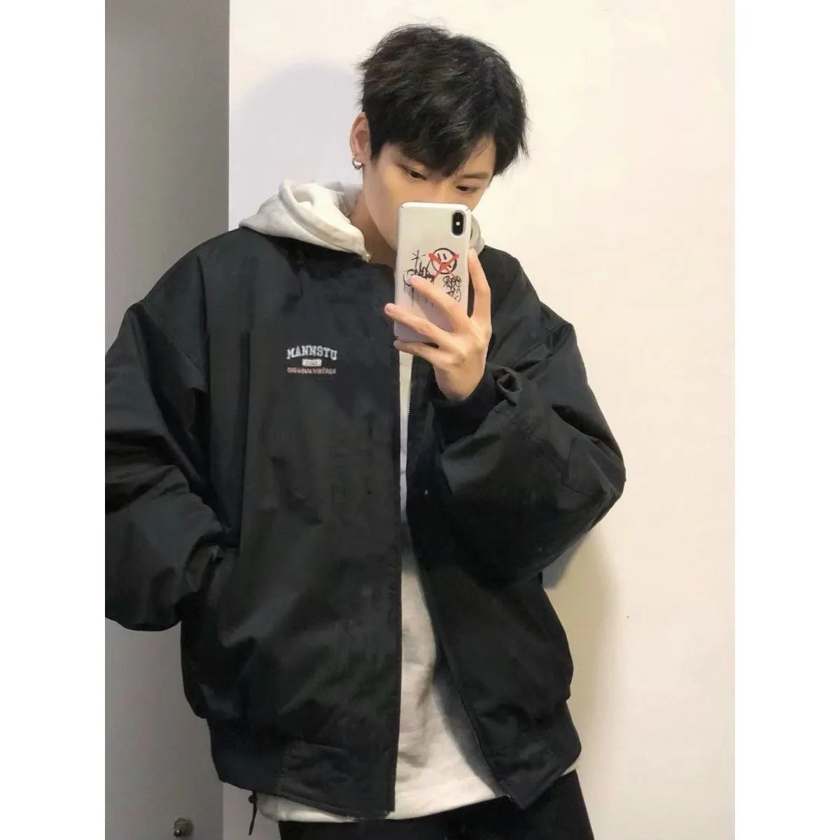 

Retro Printed Loose Couple Baseball Jaet Men Women Spring Summer Thin Casual Versatile Student Jaet Outerwear Trendy