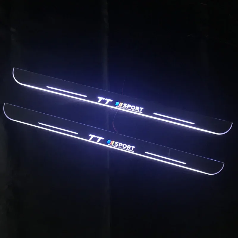 Car LED Door Sill Scuff Plate For Audi TT 8n 8j 8s mk1 mk2 mk3 Exterior Parts Pathway Dynamic Welcome Pedal Light