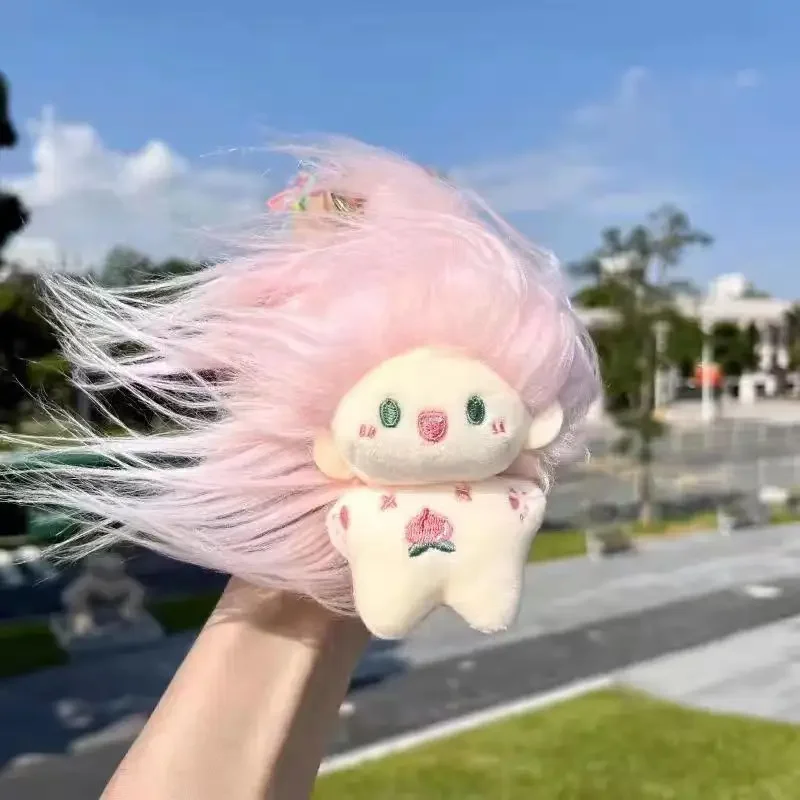 Hot Style peluche Kawaii Maruko Head Fury portachiavi bambola di cotone squisito pettine capelli Brithday regalo per il miglior amico