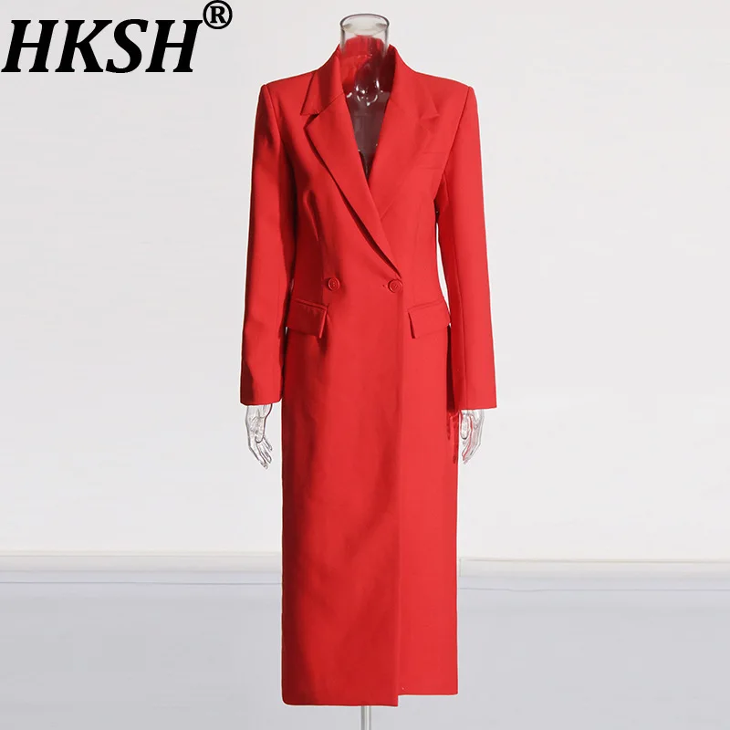 

HKSH Autumn Winter New Women Tide French Streetwear Elegant Trench Trend Blazer Waist-Slim Fashion High Sense Windbreaker HK8949