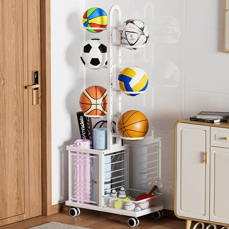 Basketball storage rack Household multi-functional football badminton racket yoga mat storage rack