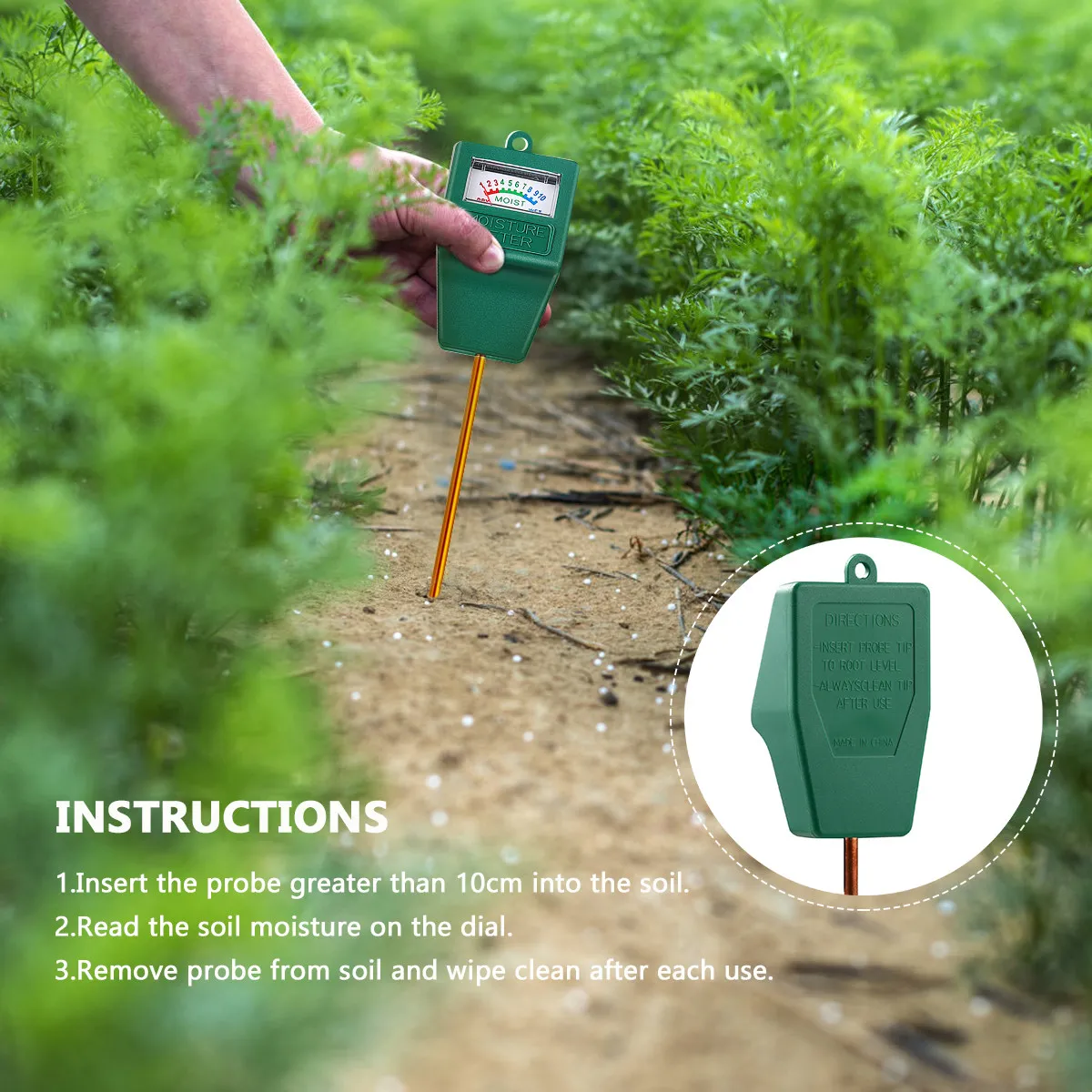 Moisture Sensor Soil Moisture Meter Instant Reading High Accuracy Soil Water Monitor for Garden Farm Lawn Indoor Outdoor