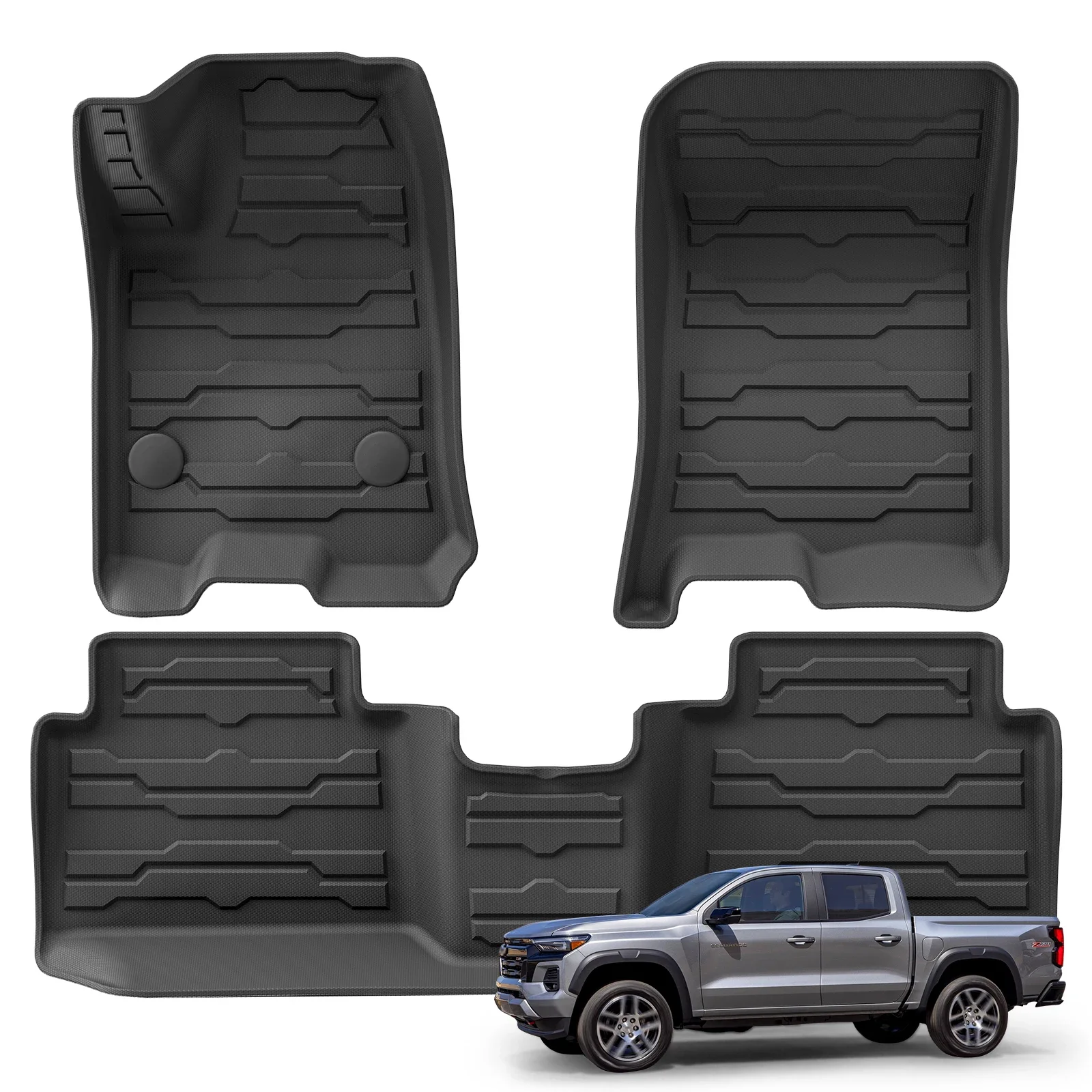 

for Chevrolet Chevy Colorado 2023 2024 GMC Canyon Car Floor Mats 3D TPE Foot Pad Set All Weather Auto Accessories