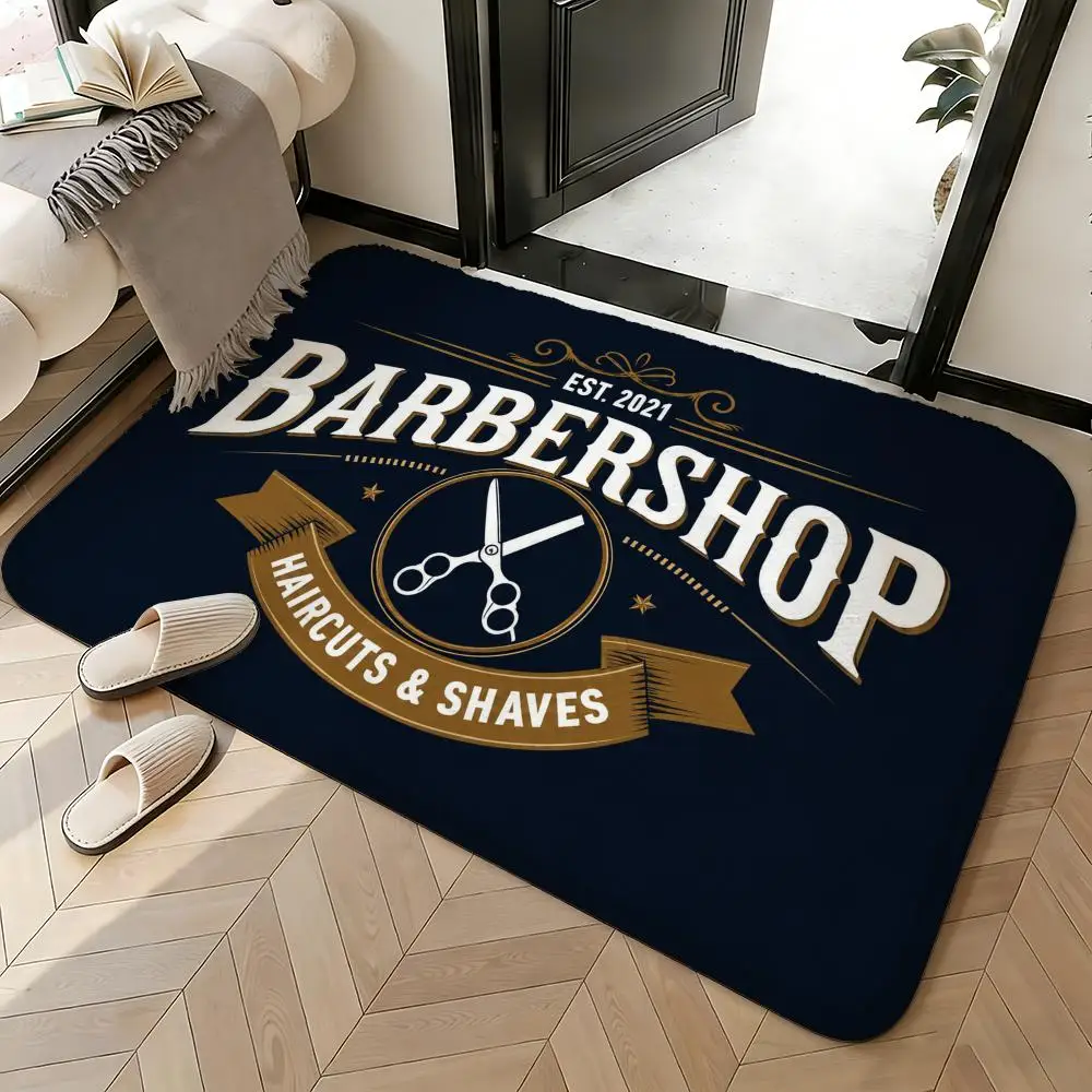 Soft Absorbent Non-Slip Rug Barber Shop Mat Floor Mat Home Decor Doormat Bedroom Floor Mat Shower Carpet
