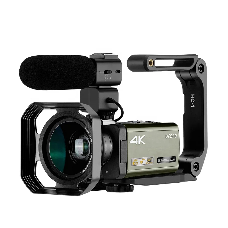 Live Stream 4K Professional Video Camera  Vlog Camcorder YouTube Cam with Hot Shoe Support External Accessories