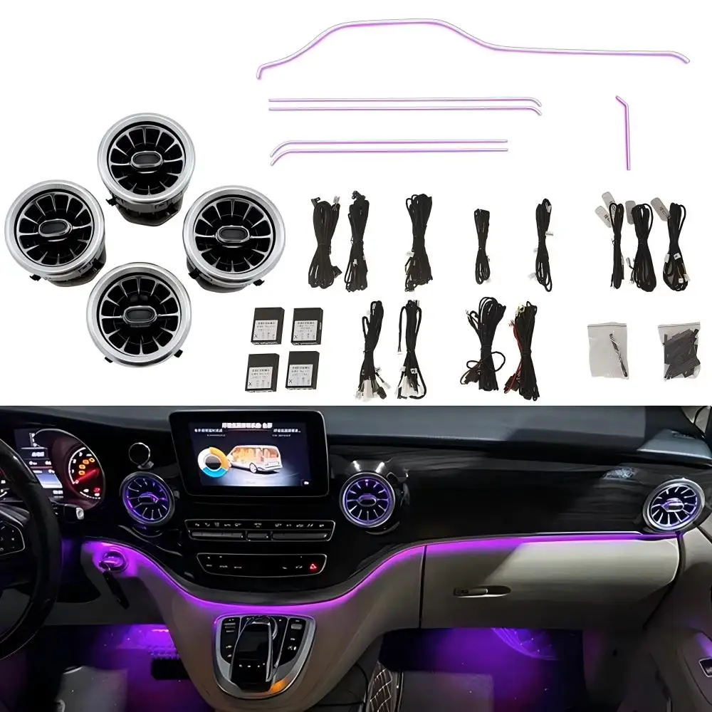 

Upgrade 64 Colors 12V Ambient Lighting For Mercedes-Benz V-Class W447 (2016-2023) Interior Light Turbine Air Vent