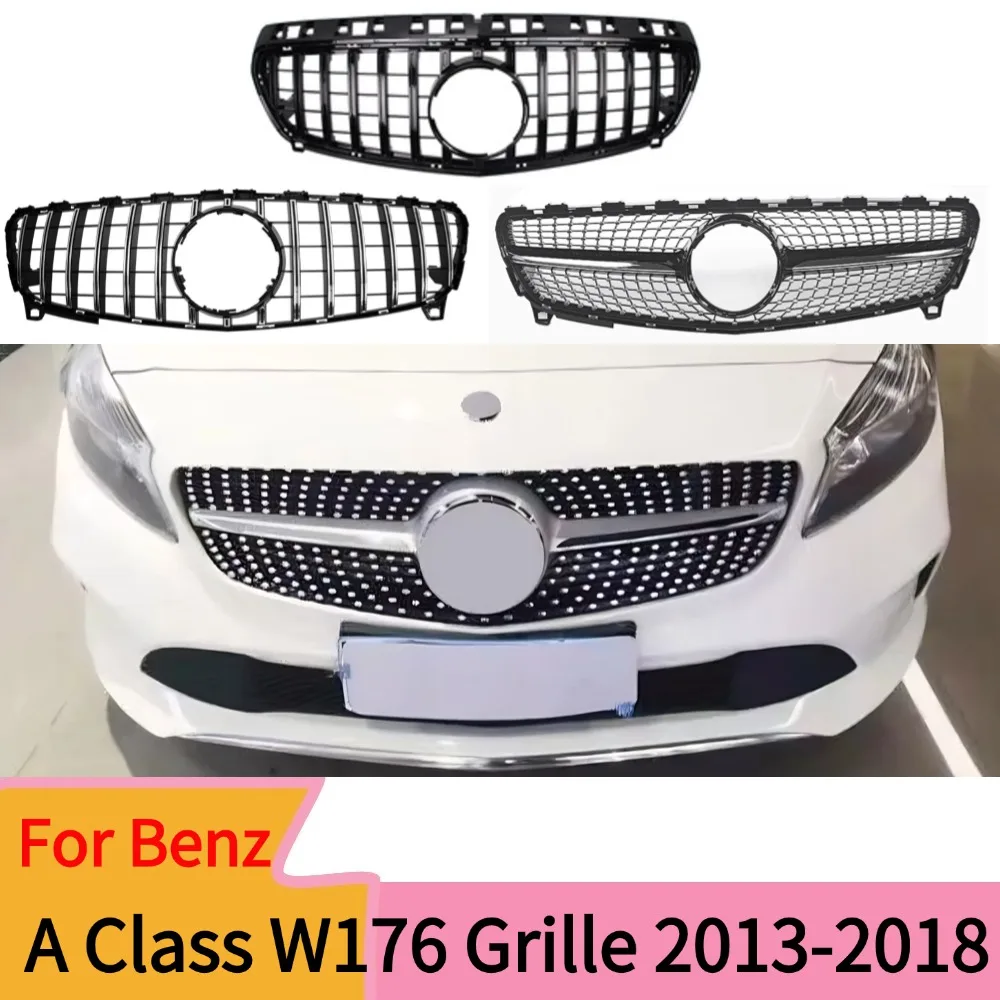 Für Mercedes-Benz A-Klasse C-Klasse W176 A35 A180 A200 A250 A260 2013-2018 Upgrade Frontgrill Kühlergrill Stoßstangengitter Tuning – Detail 1