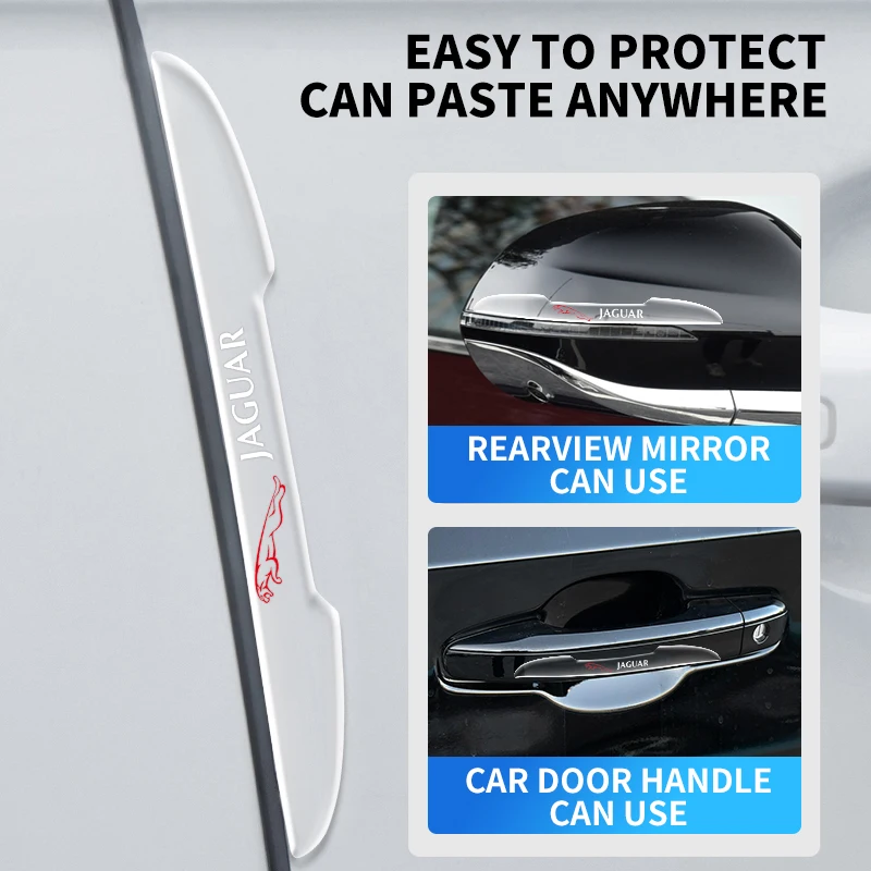 4PCS Transparent Car Door Anti-collision Protector Bumper Strip Sticker For Jaguar-XE XF F-PACE I-PACE E-PACE F-PACE S-TYPE