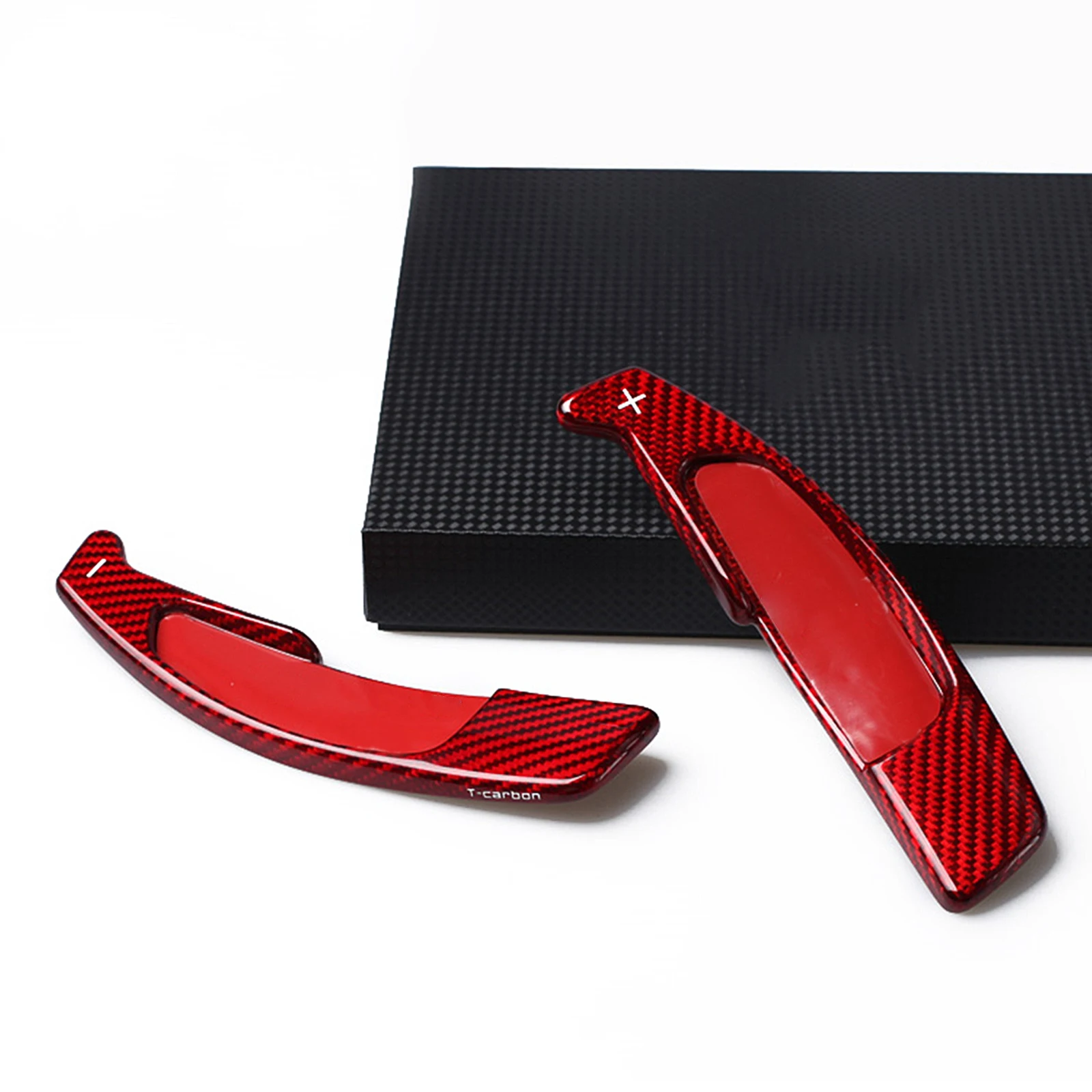 Carbon Fiber Red/Black Car Gear Steering Wheel Shift Paddle Extension Trim For Mercedes Benz AMG Before 2013