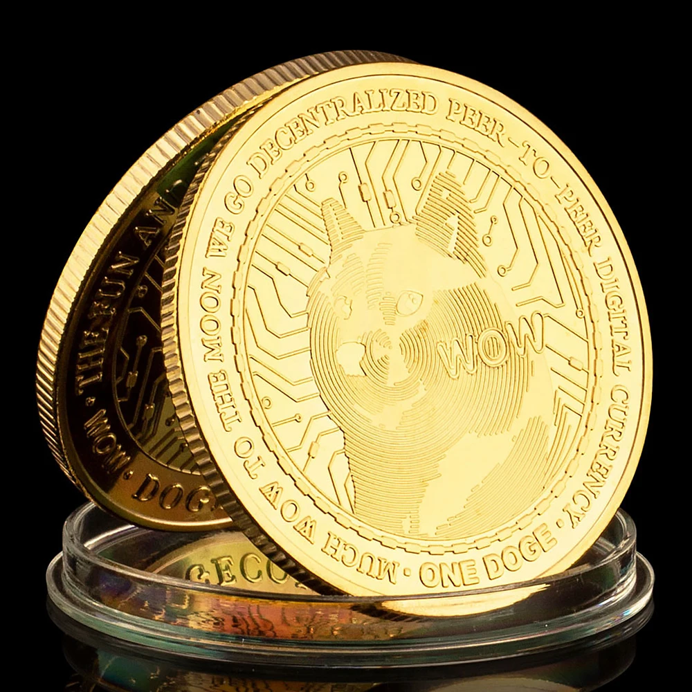 Creative Gold/Silver Plated Funny Dogecoin The Fun and Friendly Internet Currency Collectible Physical Cryptocurrency Coin