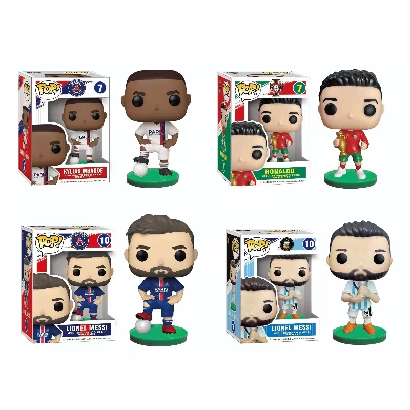 Funko Pop Football Stars Cristiano Ronaldo 7 Lionel Messi 10 MBAPPE 7 Vinly Figure Children Decoration Christmas Birthday Gifts