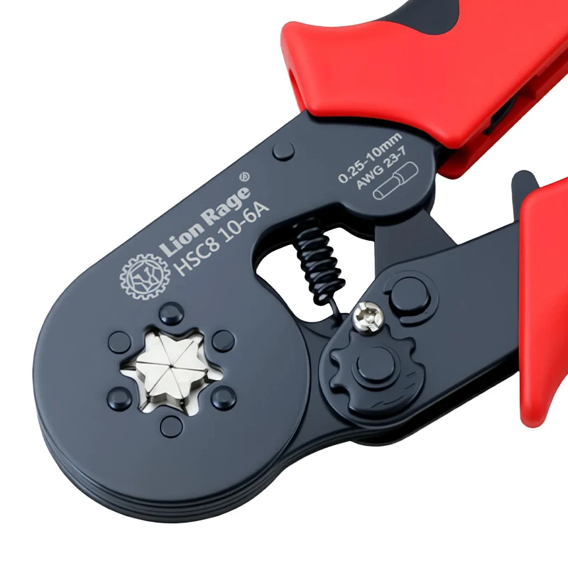 Draht-Crimpzange 0,25–10 mm2 AWG22–8 Aderendhülsen-Rohrklemmen-Crimper für elektrische Haushalts-Crimpkapazität bis zu 10 mm2 – Detail 5