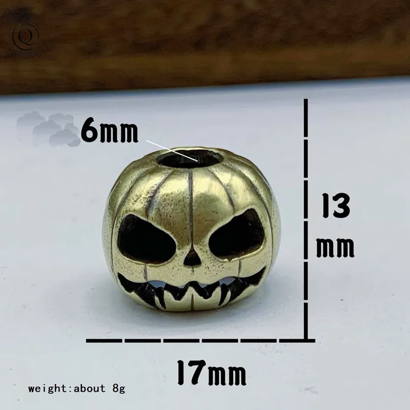 Halloween Pumpkin Skull Face Lantern EDC Brass Knife Beads DIY Woven Paracord Lanyard Pendants Outdoor Tool Hangings Accessories