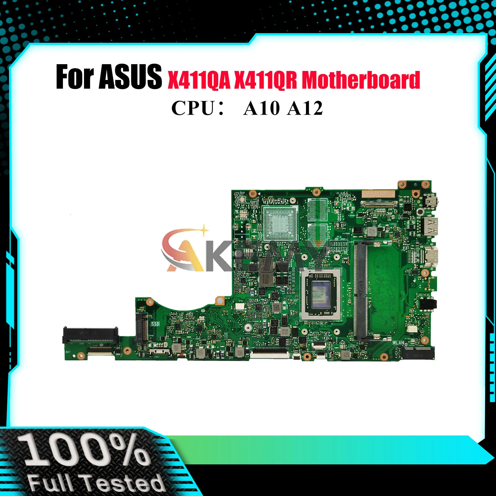 

X411QA Laptop Motherboard For ASUS VivoBook r421u X411QR S4000V X411Q S4200U X411QA Mainboard With A10 A12 CPU 100% tests OK stk