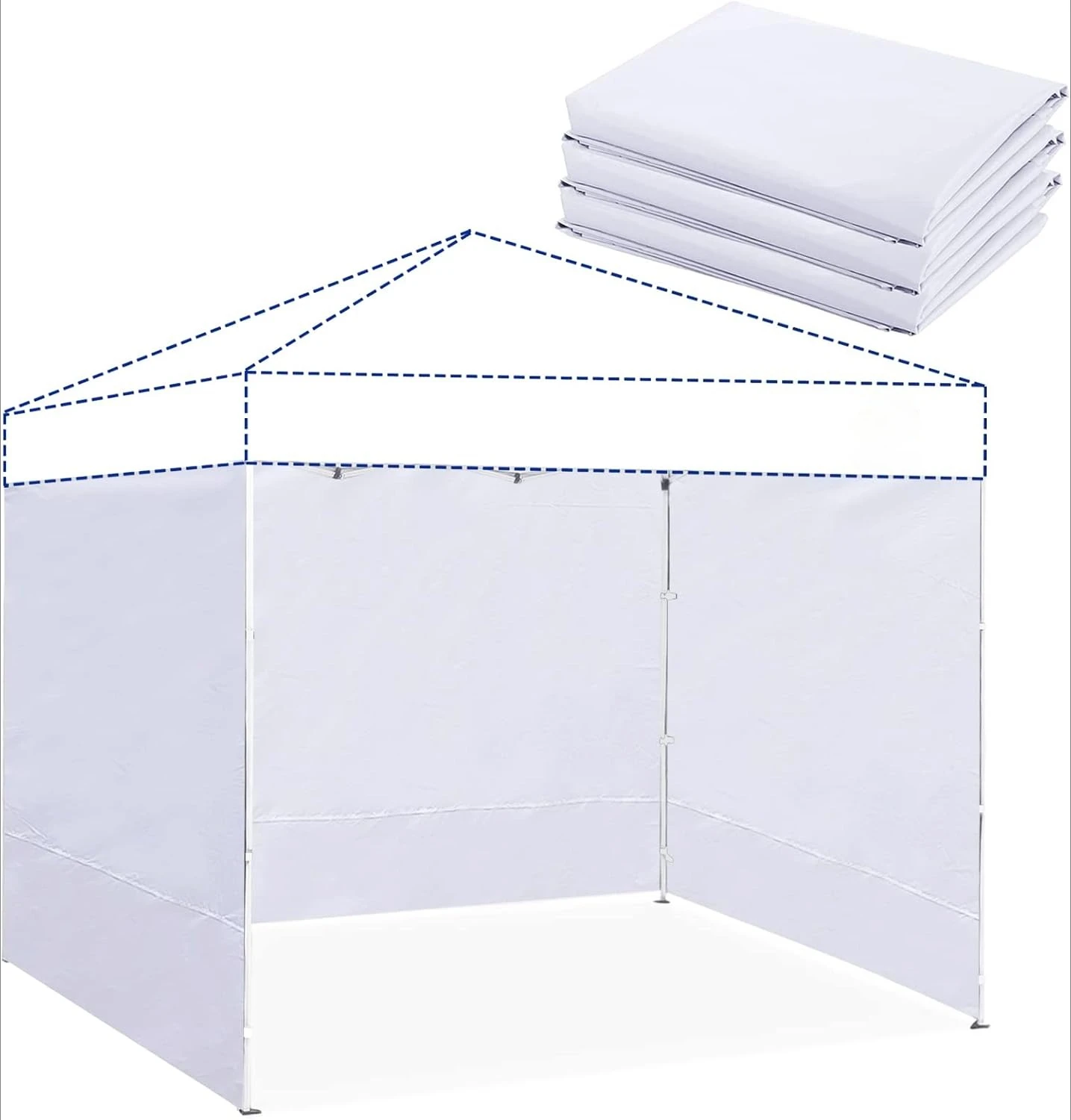 

Instant Canopy Tent Sidewalls for 10x10 Pop Up Canopy Waterproof UV Protection Sunshade 3 Piece Side Walls Kit Privacy Fabric Screen White 3PCS Sidewalls Only Canopy Not Included