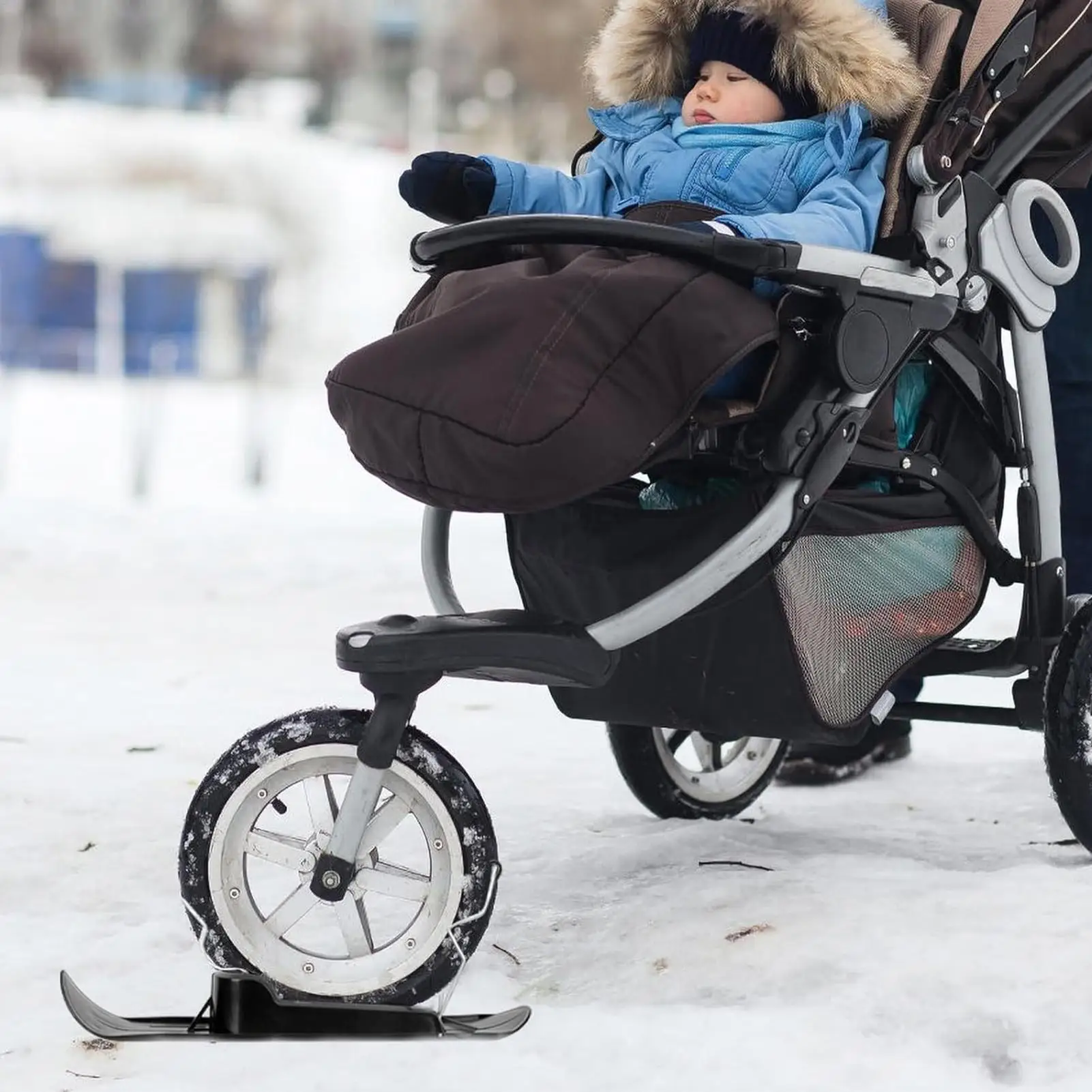 1 Pair Kids Scooter Snow Sledge Winter Sledge Board Attachment balance bike snow sledge sets for Snowfields Skateboard