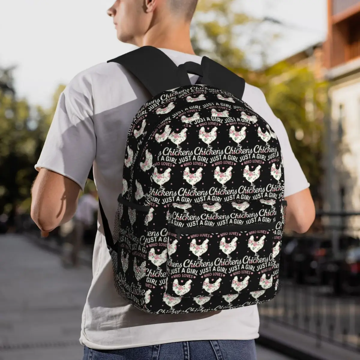 Poultry Rooster Farm Chicken Backpack Daypack Large Capacity Kids BookBag School Bag Shoulder Bags for Men Women