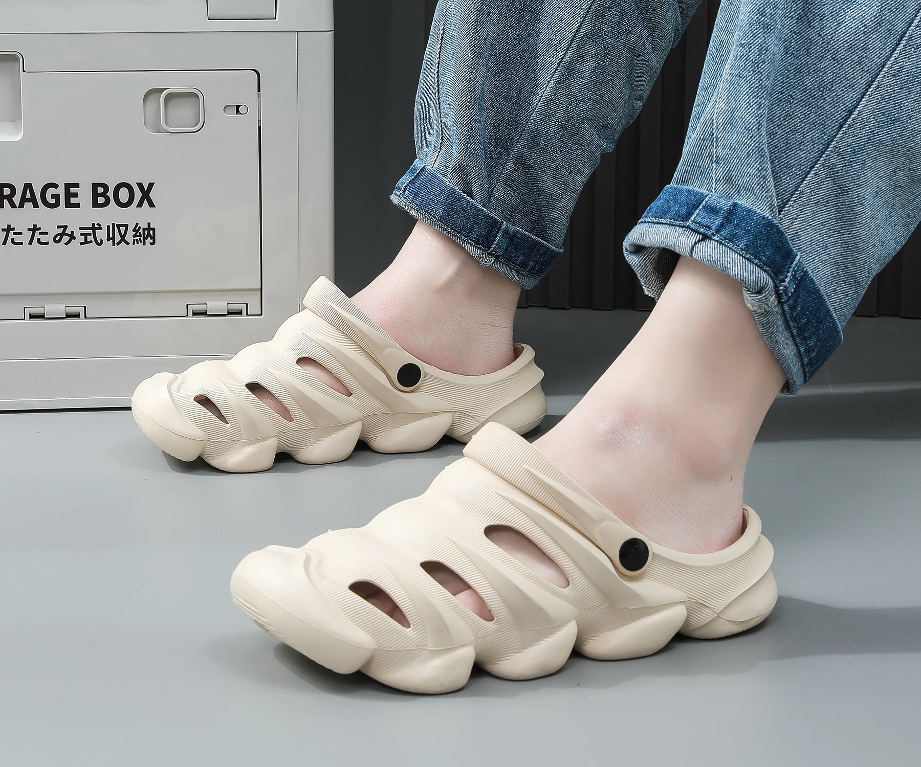 

Лидер продаж лета, мужские уличные сандалии, шлепанцы, мужские пляжные противоскользящие, устойчивые к запаху, повседневные мужские стили, дышащие