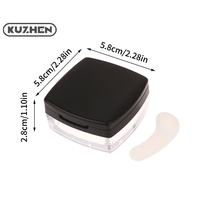 Portable Mini 5g Powder Box Empty Sieve Loose Powder Pot Square Box with Powder Puff Cosmetic Travel Makeup Jar Sifter Container