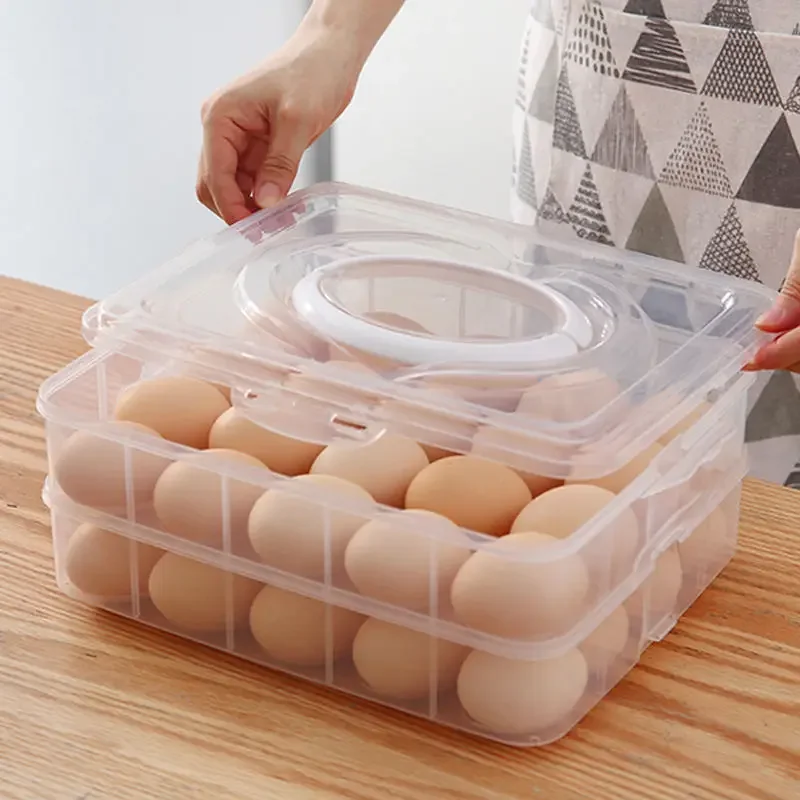 Kitchen egg storage box 2 layer 40 grid egg carton Food container storage box CY50601