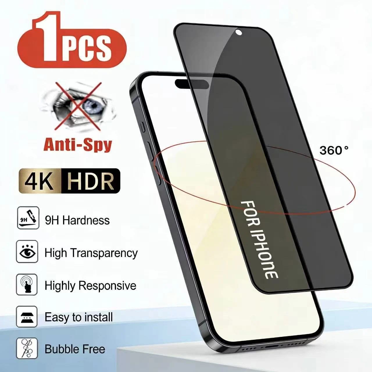 

1PCS 360 Privacy Thick Glue Tempered Glass For iPhone 17 17ProMax 17Pro 17Air Full Cover Anti-Peep Anti-Scratch Screen Protector
