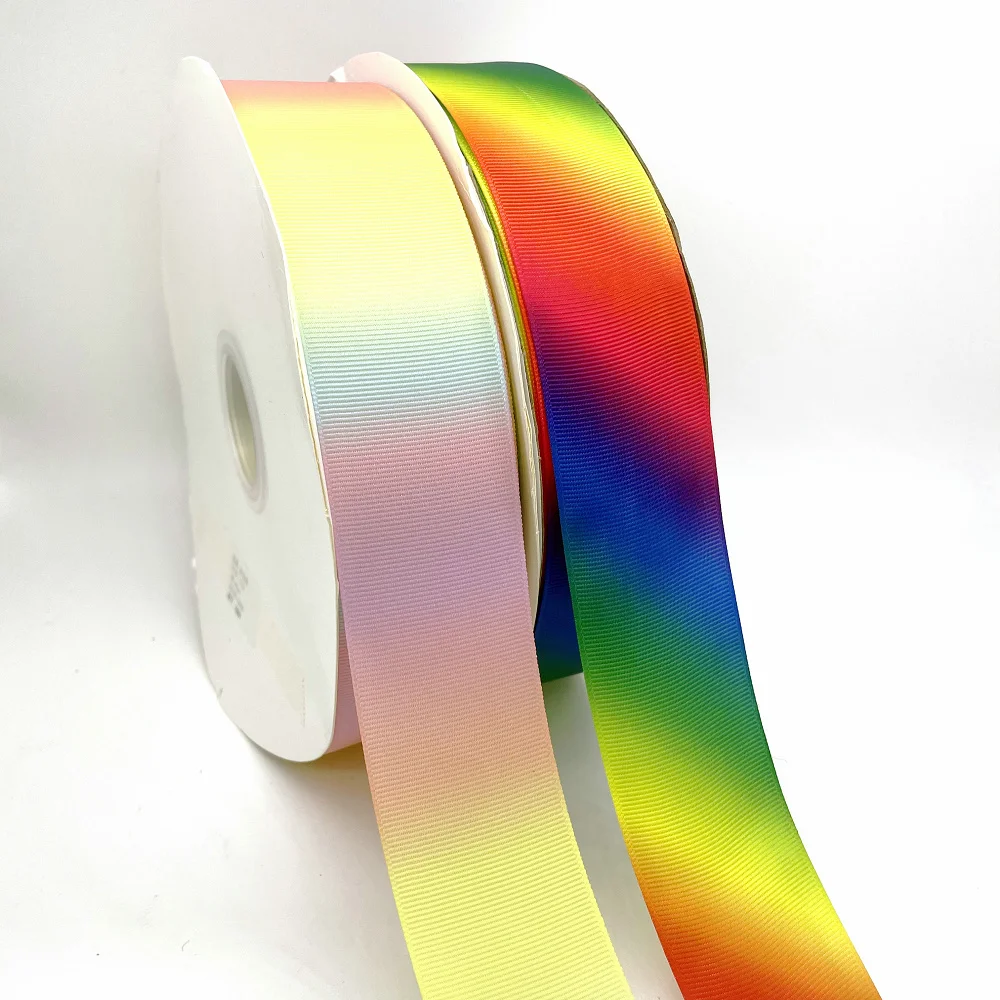 Nastro in gros-grain da 5 metri Nastri multicolori arcobaleno per fiocchi per capelli Confezione regalo Decorazione di nozze Tessuto da cucito