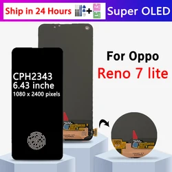 Super AMOLED For Oppo Reno7 Lite Reno 7Lite LCD CPH2343 Display Touch Screen Digitizer Assembly With Frame
