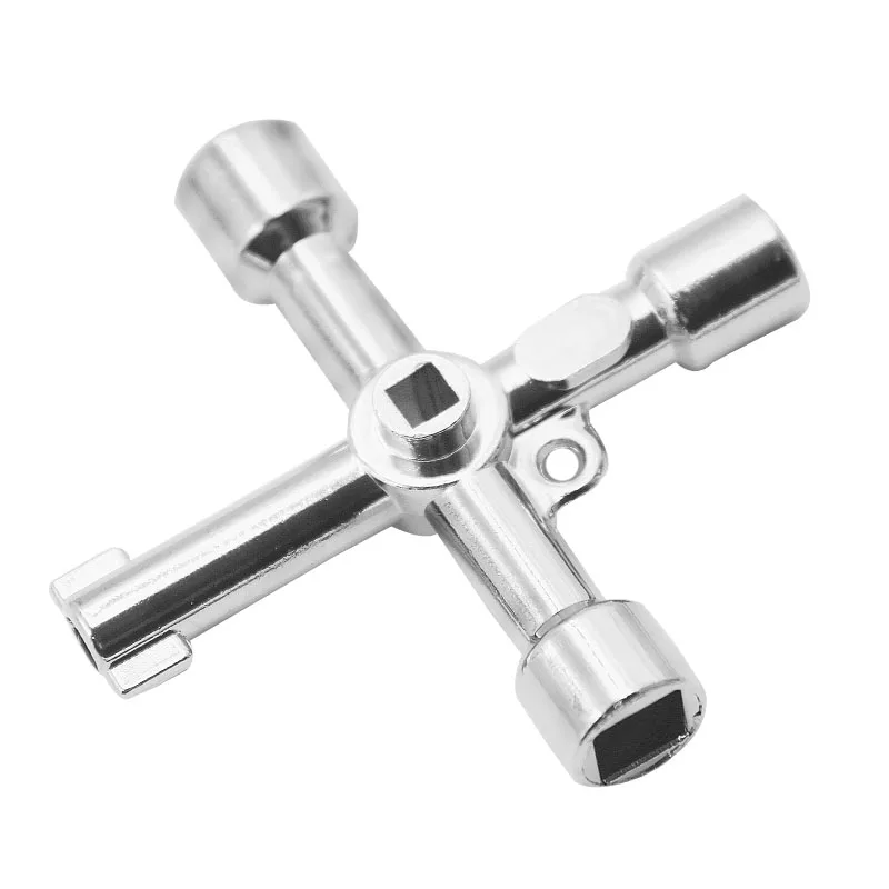 Alloy Universal Square Wrench Tool Key Wrench Cross Switch for Elevator Electrical Cupboard Box Cabinet Socket Wrench