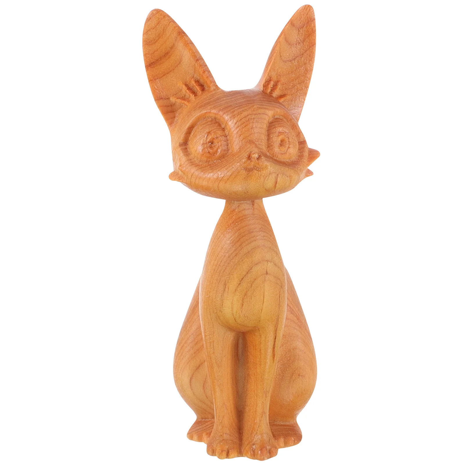 

Mini Wooden Cat Decor Creative Small Wood Carving Cat Ornament Desktop Vehicle-Mounted Home Decor Wood Sculpture