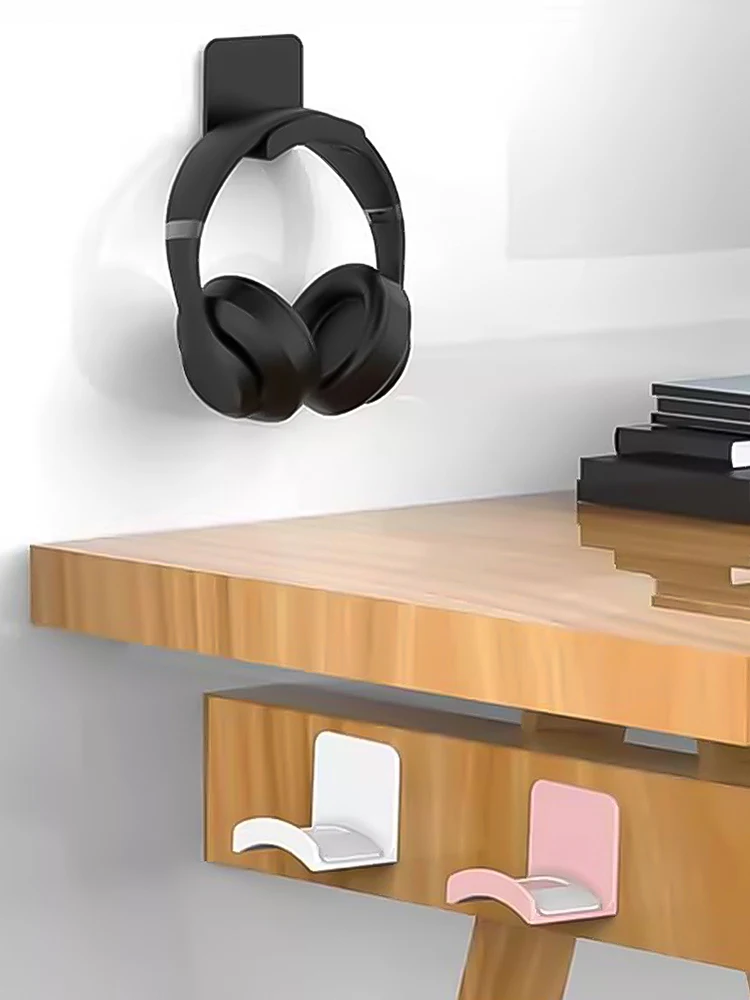 حامل سماعة الرأس العالمي اللاصق على الحائط، حامل سماعة الرأس لسهولة التركيب على الحائط المكتبي أو الكمبيوتر #1