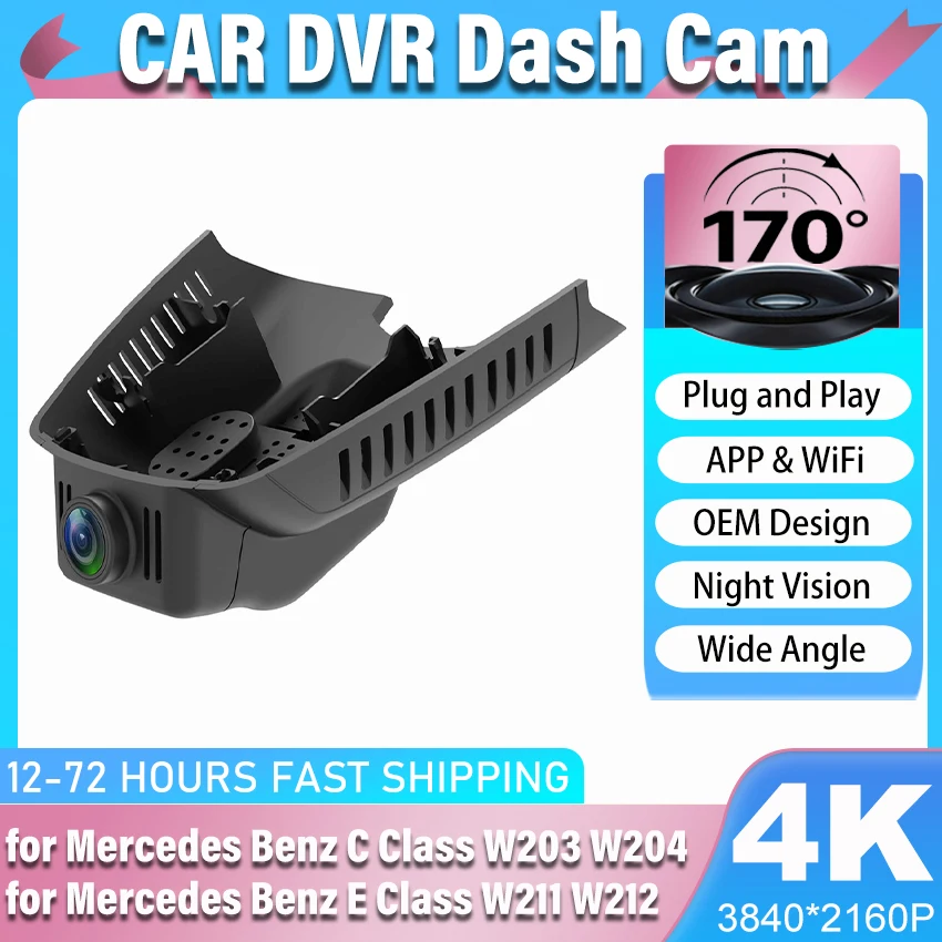 Neu! Plug-and-Play WLAN Auto-Dashcam für Mercedes Benz C-Klasse W203 W204 für Mercedes Benz E-Klasse W211 W212 GLK X204