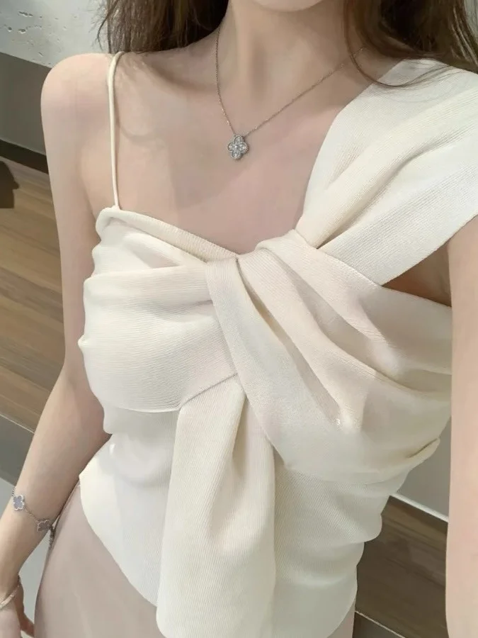 Sexy Trendy Strap Vest Women's Summer New Sle Pure Desire Hot Girl Tie Dye Top Polyester Fiber 00%  Color Sto Avail...