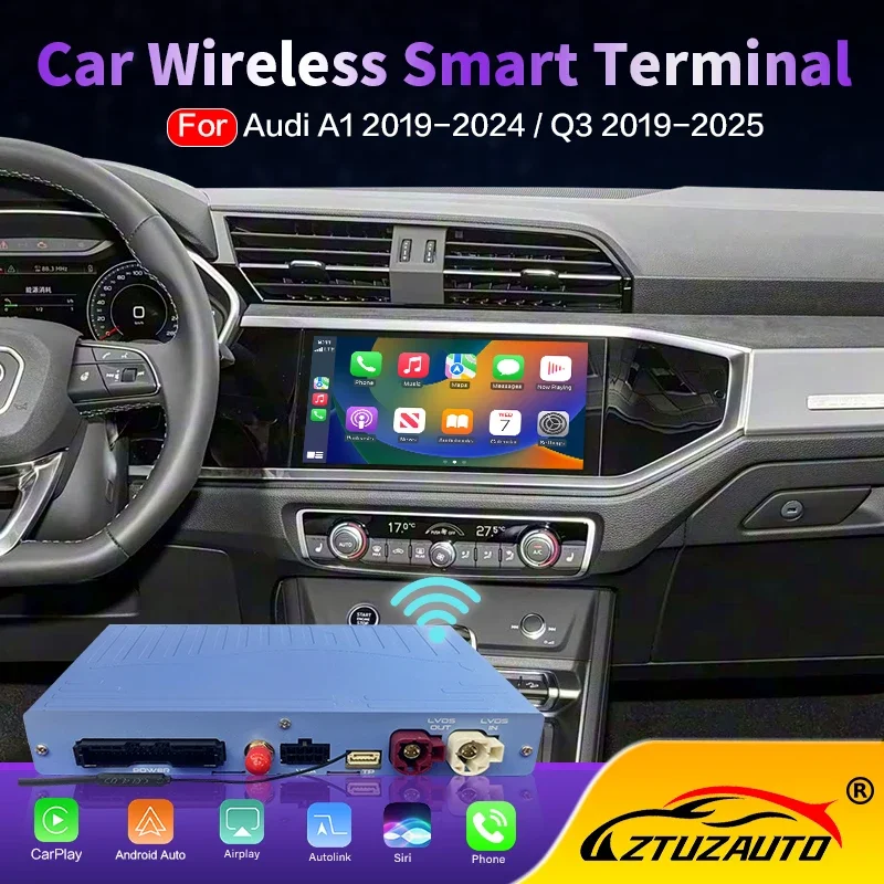 Newest Wireless CarPlay Box For Audi A1 Q3 MIB3 2019-2025 Car Play Android Auto Mirror Navigation Support Front Reverse Camera
