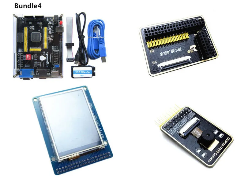 FPGA Development Board CycloneIV EP4CE6 met LCD VGA OV7670 camera en netwerkinterface, JTAG AS programmeur voor elektronica leren