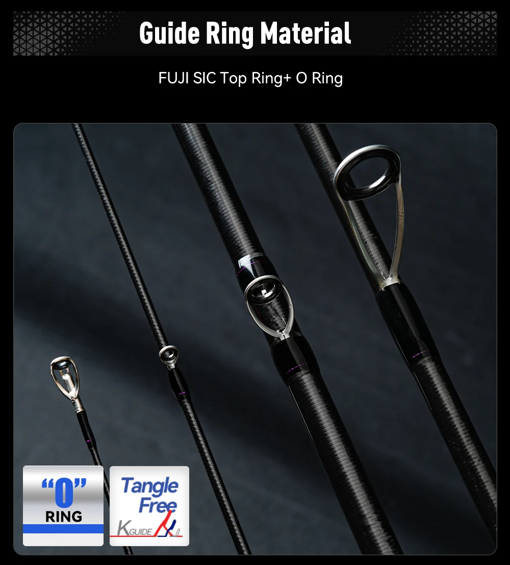 Kingdom Angelrute 1,95m 1,98m 2,01m 2,04m L ML M MH Fuji-Führungsring Toray 33T+40T Carbon-Gewebe Bass-Angelrute – Detail 11