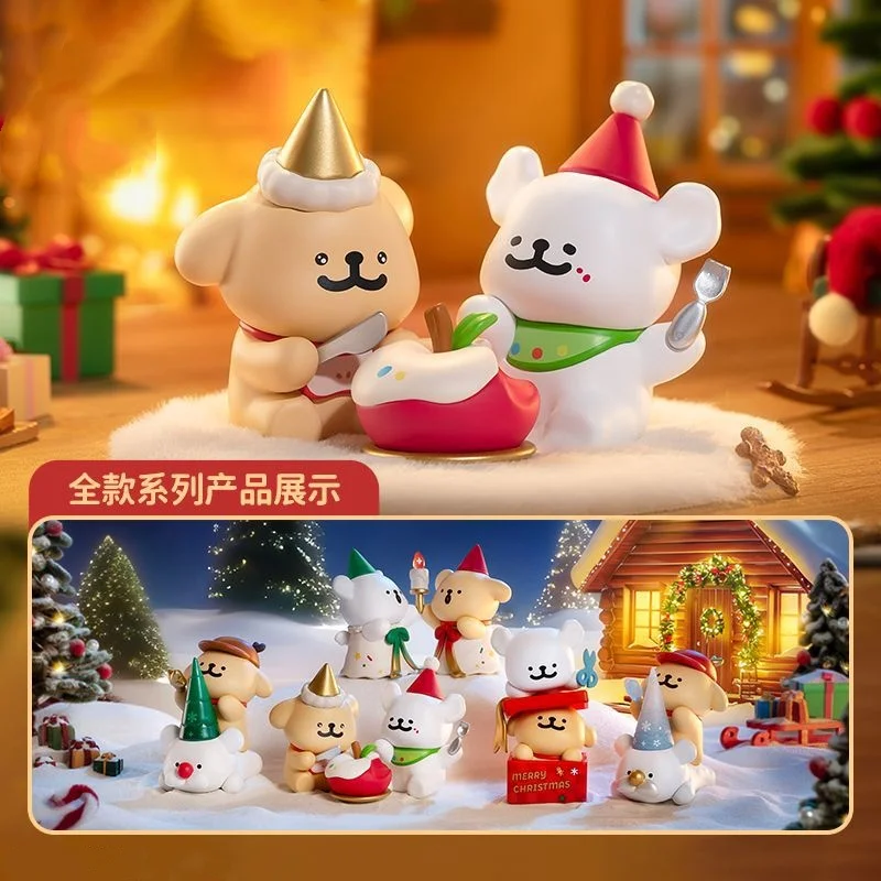 MINISO 4PCS Blind Box Maltese Puppy Friends Starlight Series Desktop Model Doll Christmas Blind Box Children Tajemniczy prezent