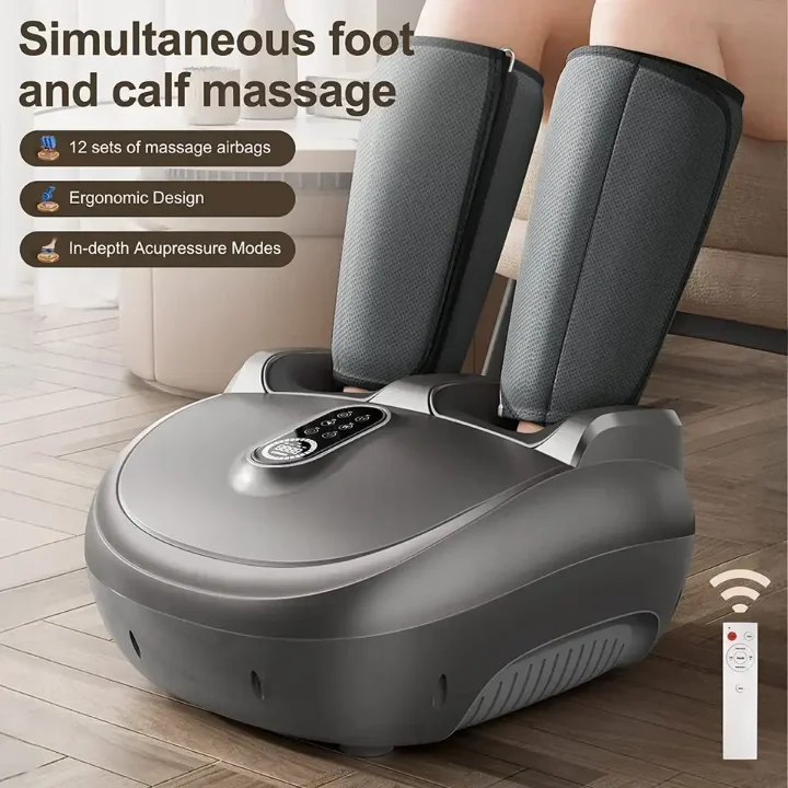 Electric Foot Massage Machine Kneading Roller 8D Airbag Compress Heating Shiatsu Multifunctional Foot Calf Massager Health Care