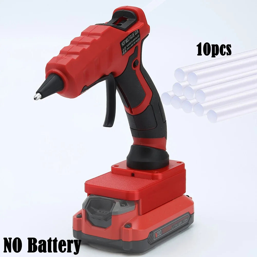 Cordless Electric Hot Melt Glue Gun for Craftsman 20V Lithium Battery w/10pcs Glue Stick Hot Melt Welding Home Crafts DIY