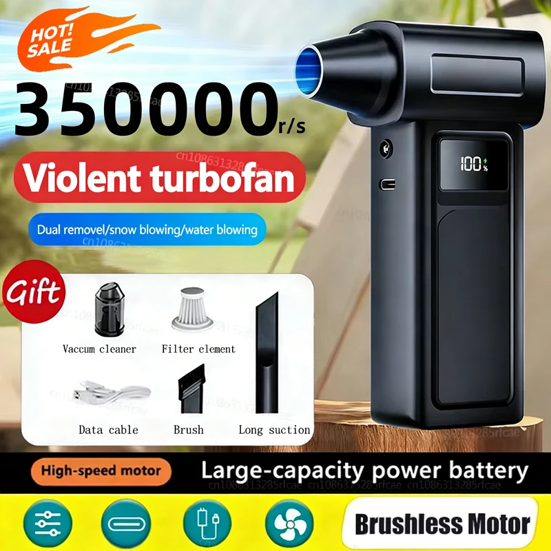 

350000RPM 65m/s Powerful Air Vortex Brushless Protable Blower Dust Cleaner With Smart Display Brushless Electric Blower 2026 NEW