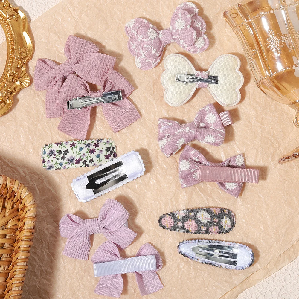 10/11/12 Stück/Set Mädchen Haarspangen mit Schleife, süße Schleifen-Haarspangen für Kinder, Baby-Geburtstagsdekoration, Haarspangen für Mädchen, Haar-Accessoires – Detail 5
