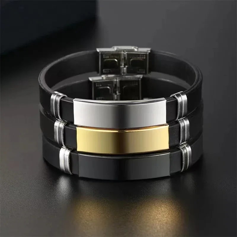 

Personalized Bracelets for Men Customize Engrave Lover Name Date Stainless Steel Fashion Classic Bangle Jewelry Accessories Gift