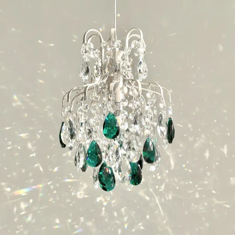 Nordic Crystal Chandelier French High-end Feeling Living Room Background Restaurant Bar Counter  Bedroom Bedside Pendent Light