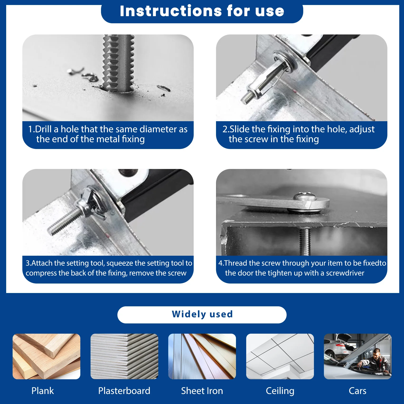 

NEW 20 Pcs M6x25 Jack Nuts Car Metal Screw Petal Nuts with Screw for Hollow Wall Iron Skin