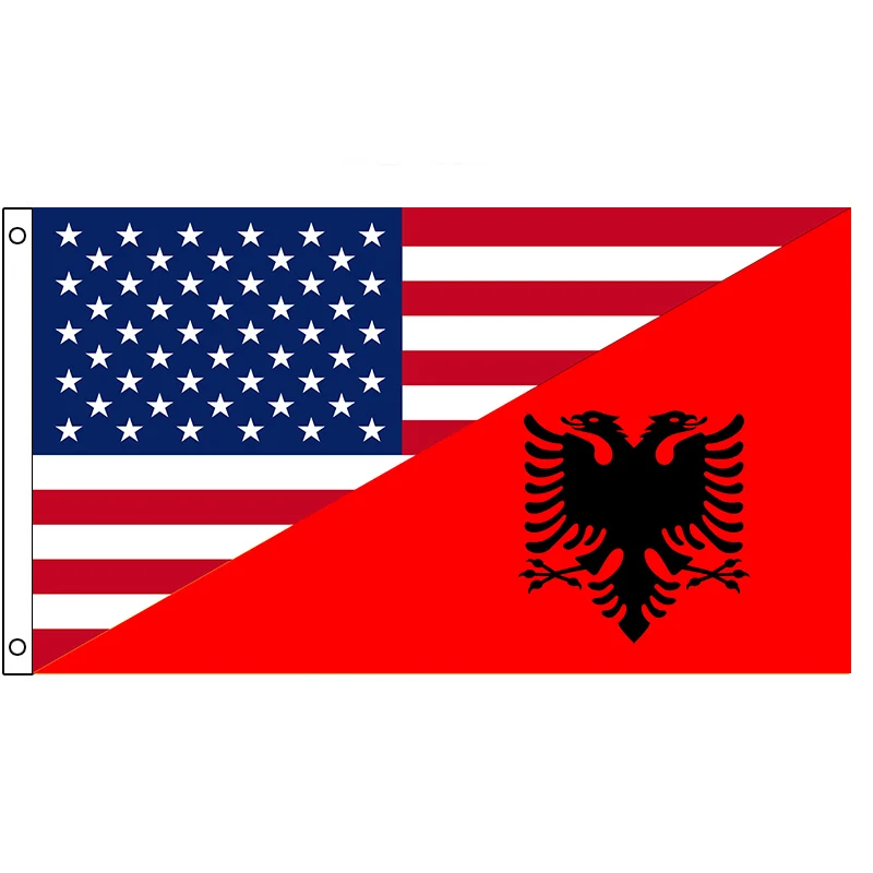 USA Albania Friendship Flag 2ft*3ft (60*90cm) 3ft*5ft (90*150cm) Size Christmas Decorations for Home Flag Banner