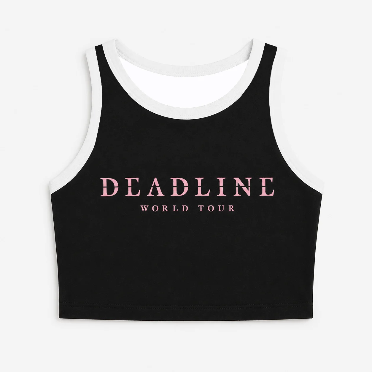 Deadline World Tour Ringer Cropped Tank Top Print Name & Tour City List Print Sleeveless Crop Top Women Concert Fan Streetwear