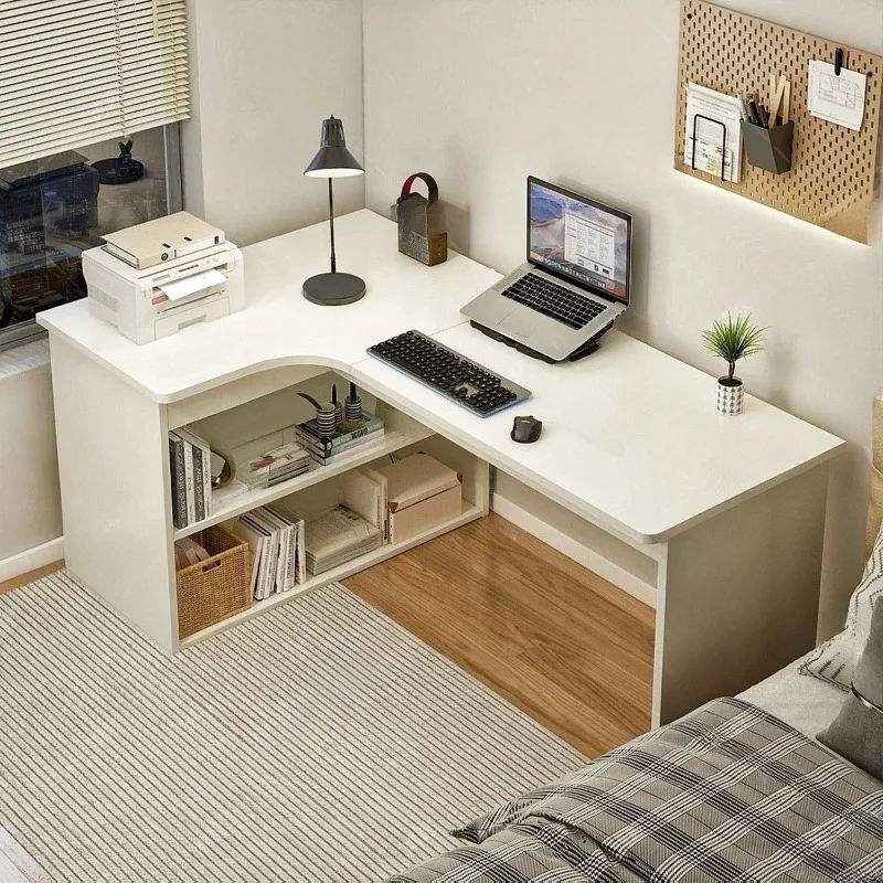 Desk corner bookshelf integrated student study table bedroom writing computer table corner household table
