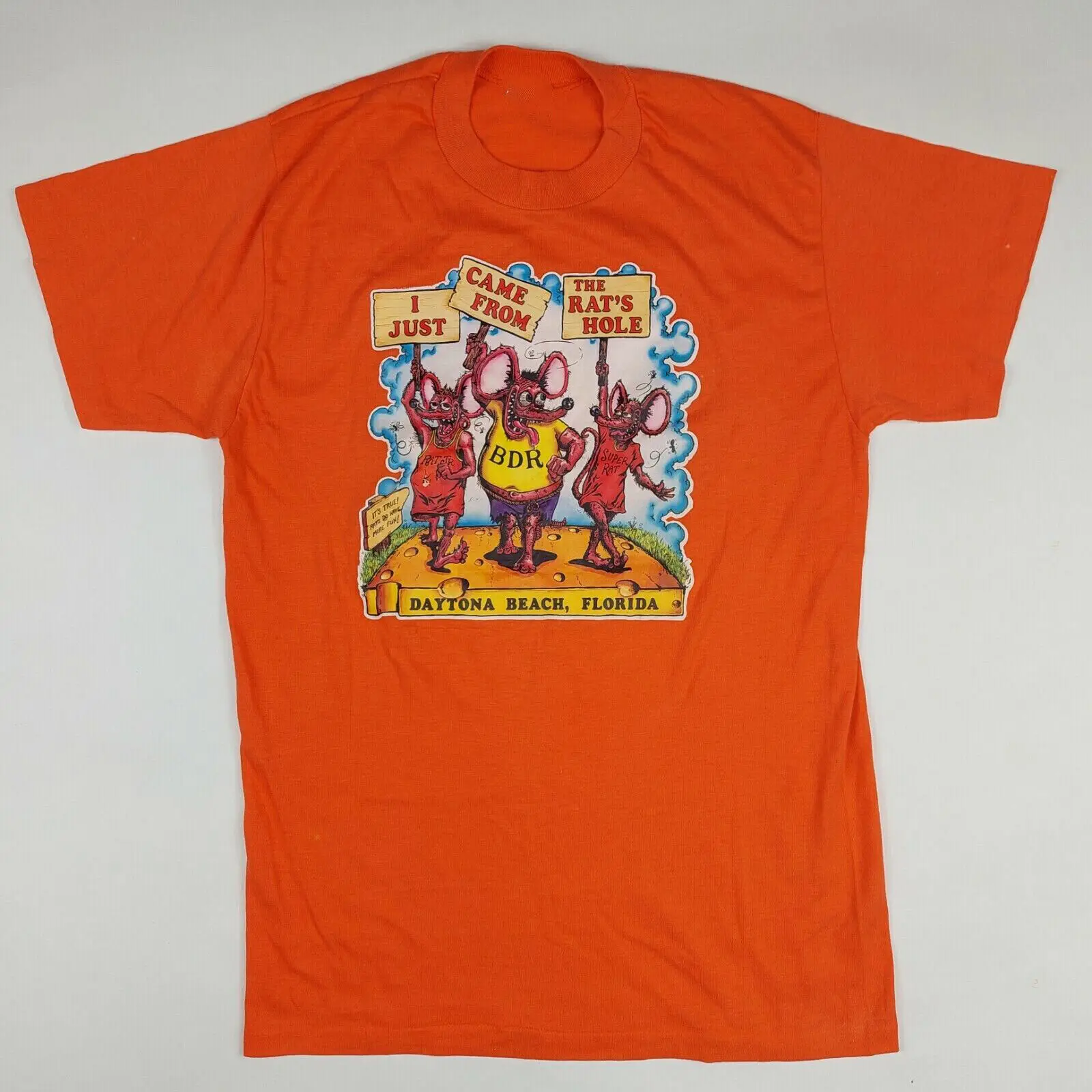 I Just Came From The Rats Hole Ed Roth RAT FINK Shirt Orange Size S-3XL NE1995