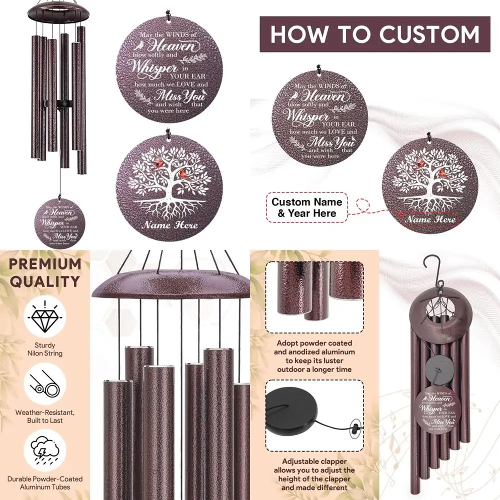 

Personalized 36-inch Memorial Wind Chimes for Loss of a Loved One - Cardinal Life Tree Sympathy Wind Chimes